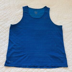 Nike Striped Blue Men's Tank Top
